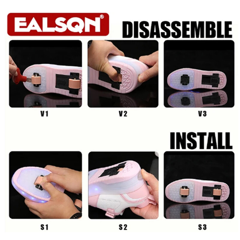 Gyerek tornacipők Cipők Fiúk Lányok Led Light Kerekek Kültéri Parkour Görkorcsolya Cipők Sport USB töltés Ragyogó alkalmi cipő