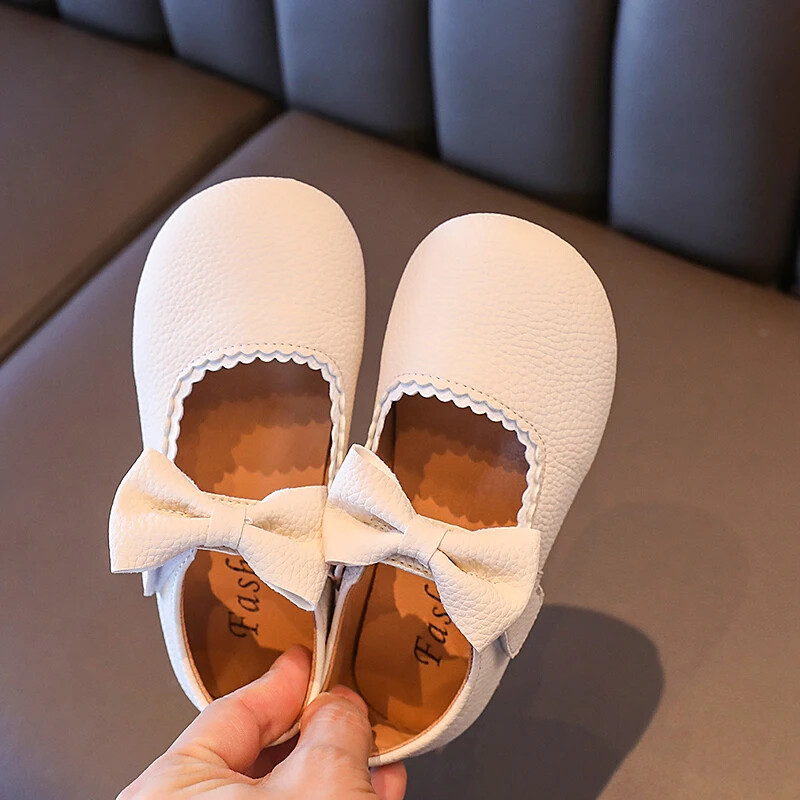 Princess Girls Shoes Toddlers Βρεφικά Δερμάτινα Παπούτσια Παιδικά Flat με Κορδέλα Φιόγκος με κόμπο PU λουστρίνι Παιδικά Mary Janes Soft