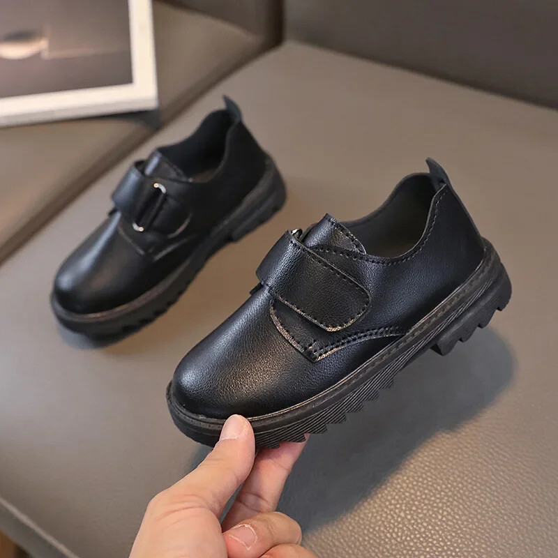 Кожени обувки за момчета Едноцветни Деца Момичета Ежедневни мокасини Меки куки и примки Сладки детски модни обувки за изпълнение 2024 г. Нови