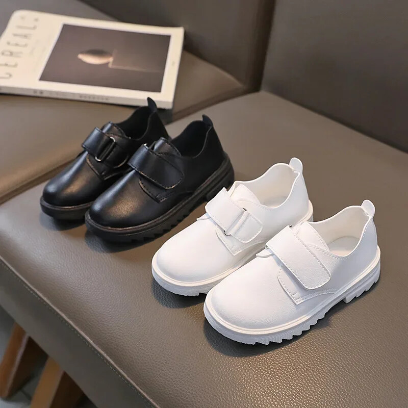 Кожени обувки за момчета Едноцветни Деца Момичета Ежедневни мокасини Меки куки и примки Сладки детски модни обувки за изпълнение 2024 г. Нови