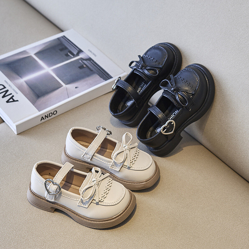Divattervezés lányoknak, Oxfords 2024 tavaszi őszi gyerekeknek puha PU bőr cipő lányoknak, iskolai alkalmi cipők bézs, fekete