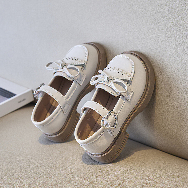 Divattervezés lányoknak, Oxfords 2024 tavaszi őszi gyerekeknek puha PU bőr cipő lányoknak, iskolai alkalmi cipők bézs, fekete
