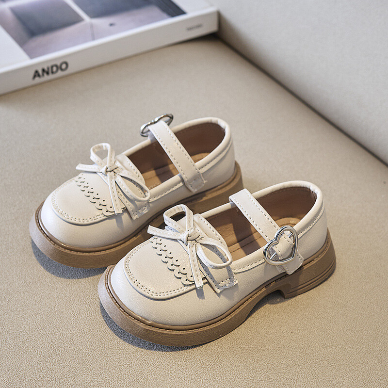 Divattervezés lányoknak, Oxfords 2024 tavaszi őszi gyerekeknek puha PU bőr cipő lányoknak, iskolai alkalmi cipők bézs, fekete
