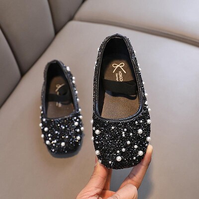 Bērnu ādas apavi Pavasaris Rudens Jauni Spīdīgi Rhinestone Meiteņu Princešu apavi Modes Plakani Bērnu Apavi J140