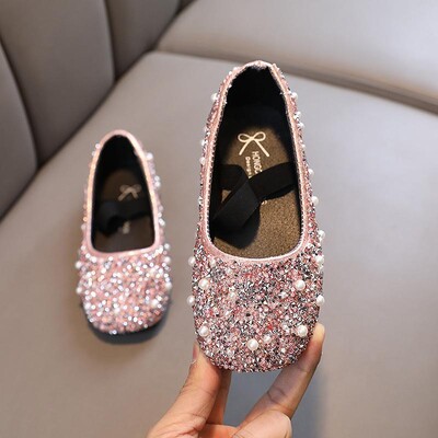 Bērnu ādas apavi Pavasaris Rudens Jauni Spīdīgi Rhinestone Meiteņu Princešu apavi Modes Plakani Bērnu Apavi J140