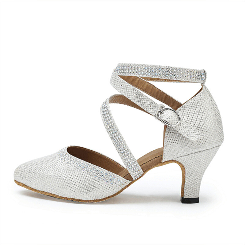 NATASHA jaunie sudraba latino deju apavi Ballīšu deju apavi Profesionāli deju apavi Sieviešu deju apavi Augstpapēžu kurpes