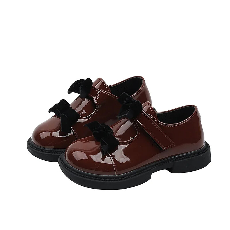 Dječje cipele Black Mary Jane Sjajne PU kožne cipele za djevojčice s mašnom Nove slatke dječje cipele školske uniforme princeze