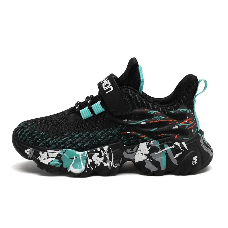 2023-as divatos gyerekcipők fiúknak tornacipők, kötött, kényelmes gyerekcipők, alkalmi tornacipők 6-12 éves korig fiúknak