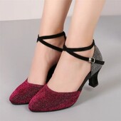 Női Latin Dance Cipők Társastermi Fényes Salsa Tánccipők Tango Ladies Girls Kényelmes Tánccipő Női Sarkú 5,5 cm