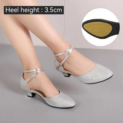 Női Latin Dance Cipők Társastermi Fényes Salsa Tánccipők Tango Ladies Girls Kényelmes Tánccipő Női Sarkú 5,5 cm