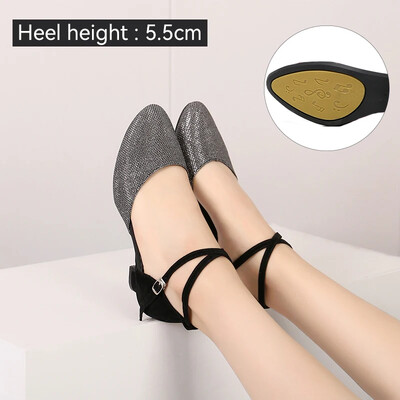 Női Latin Dance Cipők Társastermi Fényes Salsa Tánccipők Tango Ladies Girls Kényelmes Tánccipő Női Sarkú 5,5 cm