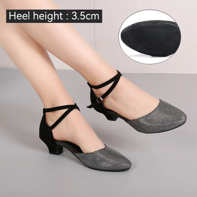 Női Latin Dance Cipők Társastermi Fényes Salsa Tánccipők Tango Ladies Girls Kényelmes Tánccipő Női Sarkú 5,5 cm