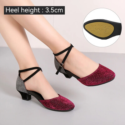 Női Latin Dance Cipők Társastermi Fényes Salsa Tánccipők Tango Ladies Girls Kényelmes Tánccipő Női Sarkú 5,5 cm
