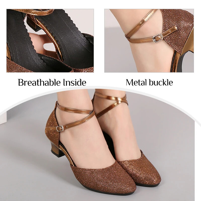 Női Latin Dance Cipők Társastermi Fényes Salsa Tánccipők Tango Ladies Girls Kényelmes Tánccipő Női Sarkú 5,5 cm