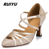 Cipele za latino ples Ženske salsa tango plesne zabave Štikle u boji šampanjca Srebrne crne ženske cipele Zatvorene cipele za vjenčanje