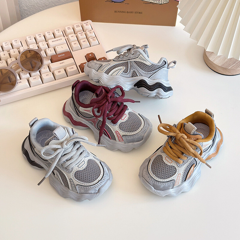 Todder Boys hálós cipők tavaszi őszre gyerekeknek Causal Sneaker gyerek fiú és lány szabadtéri cipők színes vegyes diákcipők I01155