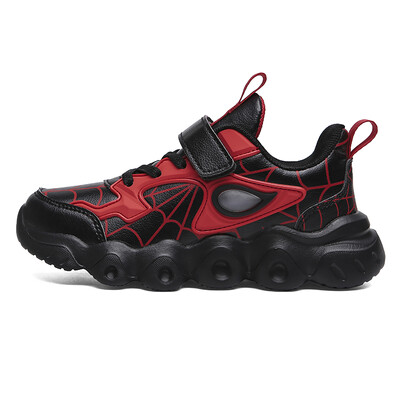 Bērnu ikdienas apavi zēnu sporta apavi, modes tīklveida apavi, karikatūra bērnu sporta apavi 2024. gada ādai rudens skriešanai, tenisa zēnu sporta apavi