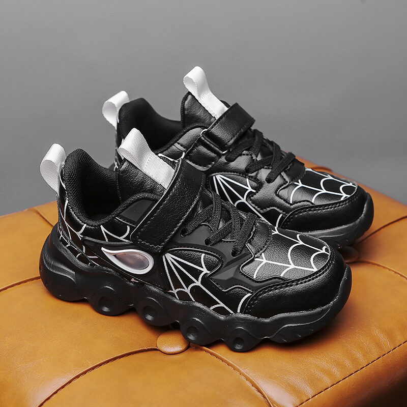 Bērnu ikdienas apavi zēnu sporta apavi, modes tīklveida apavi, karikatūra bērnu sporta apavi 2024. gada ādai rudens skriešanai, tenisa zēnu sporta apavi