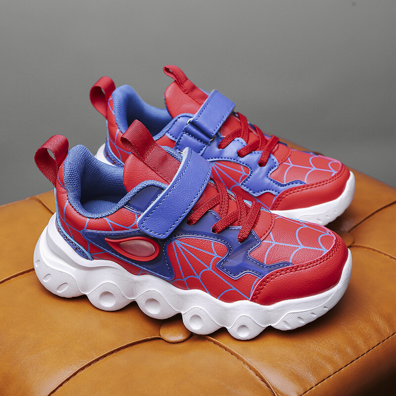 Bērnu ikdienas apavi zēnu sporta apavi, modes tīklveida apavi, karikatūra bērnu sporta apavi 2024. gada ādai rudens skriešanai, tenisa zēnu sporta apavi