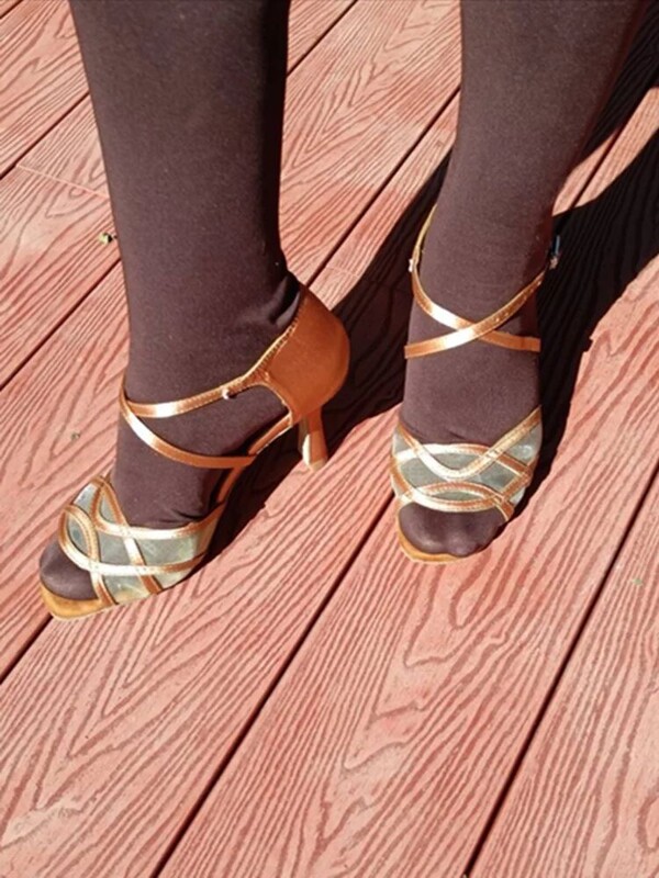 Prakse Pielāgot Sieviešu Latīņamerikas deju APAVES Iedeguma papēdis 8,3 cm Profesionāli klasiskās deju apavi Sieviešu salsas deju apavi