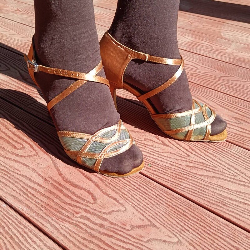 Prakse Pielāgot Sieviešu Latīņamerikas deju APAVES Iedeguma papēdis 8,3 cm Profesionāli klasiskās deju apavi Sieviešu salsas deju apavi