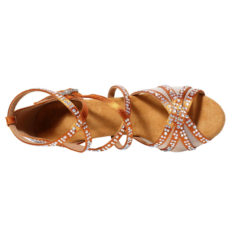 Cipele za latino ples 2024 Nove ženske cipele za odrasle s dijamantskim plesom na visoku petu Ljetne ženske cipele s mekim potplatom Chacha