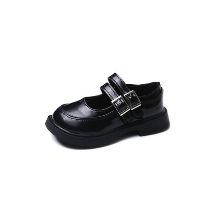 Meiteņu ādas apavi ballītēm kāzām Bērnu modes melni formas apavi skolas apavi Modes bērnu sprādzes Mary Janes princeses apavi