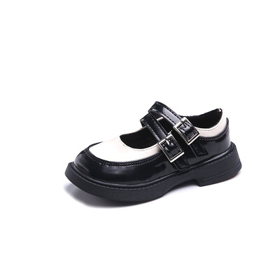 Meiteņu ādas apavi ballītēm kāzām Bērnu modes melni formas apavi skolas apavi Modes bērnu sprādzes Mary Janes princeses apavi