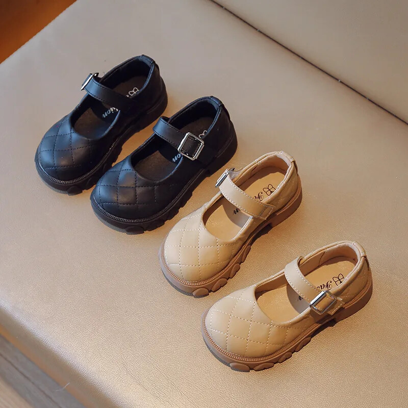 Κορίτσια Princess Δερμάτινα Παπούτσια μονόχρωμα Παιδικά Παπούτσια Mary Jane Σχολή μόδας Χοντρό κάτω Παιδικά Παπούτσια Αιτιώδη Μαύρα Ευέλικτα