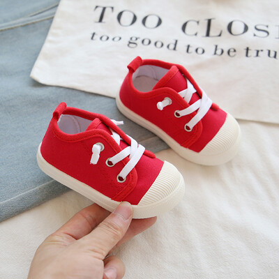 Zēniem Audekla apavi kedas Meiteņu tenisa apavi Šņorējami Bērnu apavi Toddler Dzeltens Chaussure Zapato Ikdienas Audekla apavi bērniem