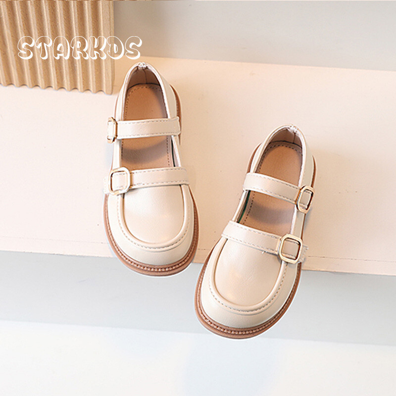 Klasične školske cipele s kopčom za djevojčice, retro britanske kožne cipele Mary Janes, dječje jesenske mekane ravne mokasine