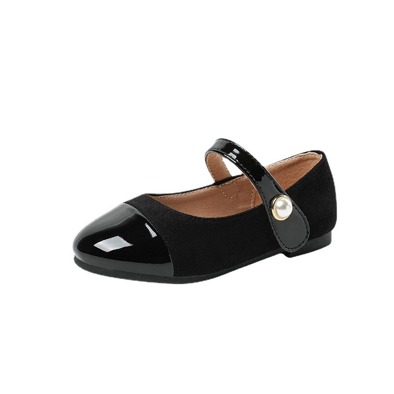 Παιδικά δερμάτινα παπούτσια για κορίτσια Παιδικά μοκασίνια αναπνεύσιμα σχολικά ομοιόμορφα παπούτσια μαύρα φόρεμα μαλακών επιδόσεων Hook & Loop