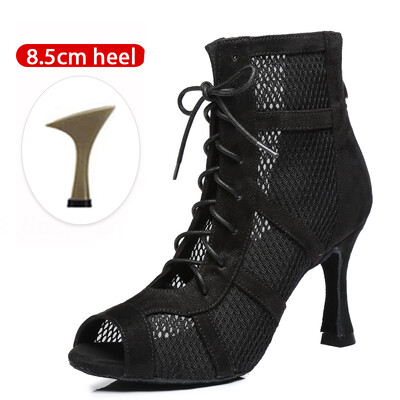 SWDZM Spīdīgi sieviešu deju zābaki Latīņamerikas džeza deju apavi Pilnīgi Rhinestone deju zābaki Pielāgojami papēži Sieviešu dāmu deju apavi