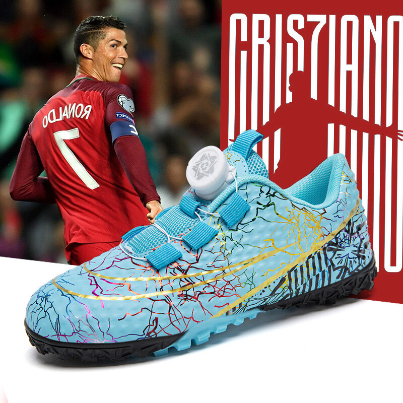 Dječje nogometne cipele s rotirajućom kopčom TF gležnjače protiv klizanja za dječake i djevojčice Pet na stranu dječje nogometne tenisice za dvoranski trening