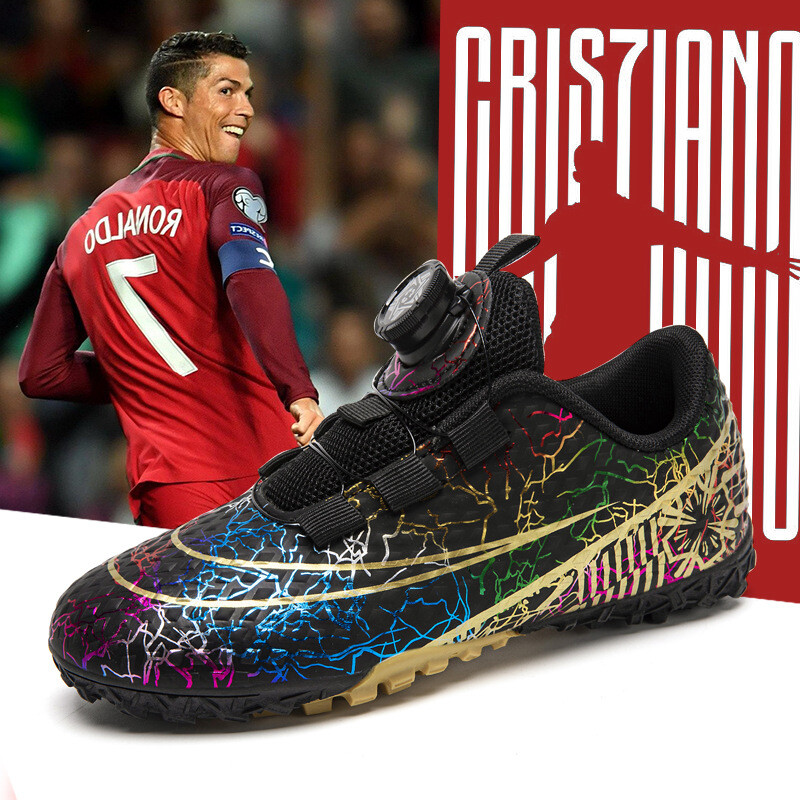 Dječje nogometne cipele s rotirajućom kopčom TF gležnjače protiv klizanja za dječake i djevojčice Pet na stranu dječje nogometne tenisice za dvoranski trening