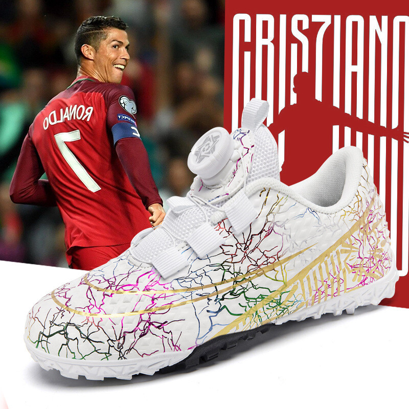 Dječje nogometne cipele s rotirajućom kopčom TF gležnjače protiv klizanja za dječake i djevojčice Pet na stranu dječje nogometne tenisice za dvoranski trening