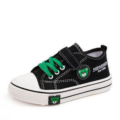 Bērnu audekla apavi zēnu sneaker, lāča apdruka ikdienas skolas apavi no 4 līdz 8 gadiem, viegli, plakani zēnu tenisa apavi