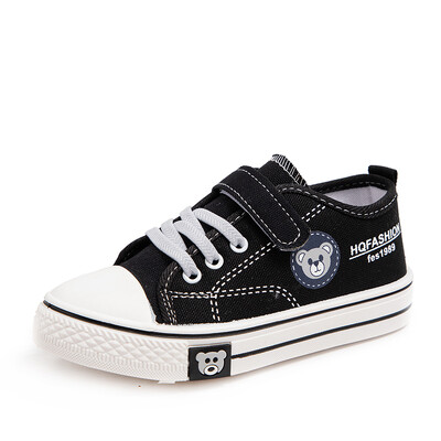 Bērnu audekla apavi zēnu sneaker, lāča apdruka ikdienas skolas apavi no 4 līdz 8 gadiem, viegli, plakani zēnu tenisa apavi