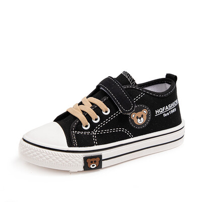 Bērnu audekla apavi zēnu sneaker, lāča apdruka ikdienas skolas apavi no 4 līdz 8 gadiem, viegli, plakani zēnu tenisa apavi