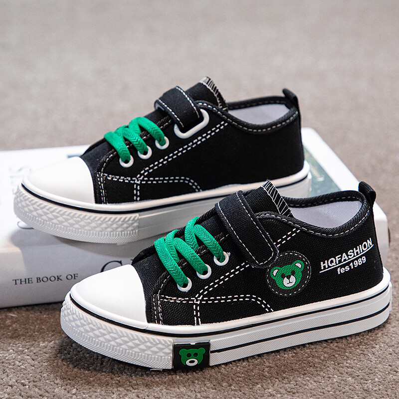 Dječje platnene cipele Tenisice za dječake S printom medvjeda Ležerne školske cipele 4 do 8 godina Lagane ravne tenisice za dječake