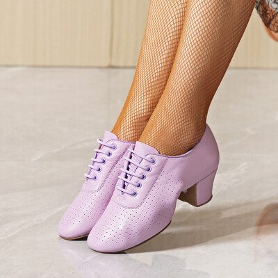 Interjers, ādas deju apavi ar mīkstu apakšu Sieviešu sieviešu modernā džeza sporta kurpes Elpojošas sieviešu deju fitnesa sporta apavi
