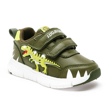 EXDINO Dinosaur Baby Kids LED T-REX Leather Autumn New Boys Girls Flashing Sneakers Light Up Little Children Ежедневни спортни обувки