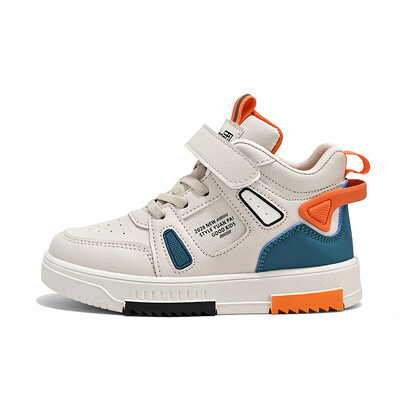 Modes Bērnu kedas Ikdienas apavi Zēniem Augstas augšdaļas Ādas Ūdensnecaurlaidīgi galda apavi bērniem Neslīdoši sporta pastaigu apavi 28-38 izmērs