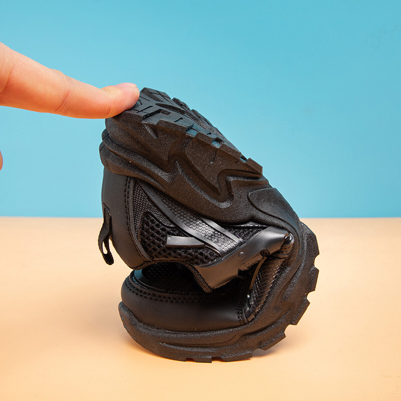 Μαύρα απλά αθλητικά παπούτσια με κορδόνια αντιολισθητικά Παιδικά πλέγματα αναπνεύσιμα για αγόρια αθλητικά παπούτσια Καλοκαίρι 2022 Νέα σχολικά παπούτσια για κορίτσια