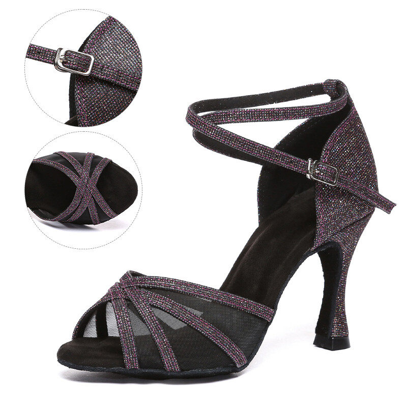 SWDZM Ženske plesne latino jazz sandale od čelične cijevi Vjenčane cipele za djevojke Svijetla tkanina + mreža Seksi štikle na štiklu