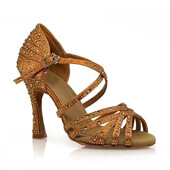 Karsti pārdod latīņu deju apavus profesionālas mīkstas zoles balles deju kurpes mežģīņu briljanta performances deju kurpes