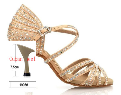 Karsti pārdod latīņu deju apavus profesionālas mīkstas zoles balles deju kurpes mežģīņu briljanta performances deju kurpes