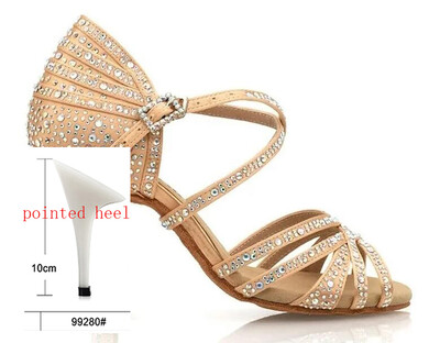 Karsti pārdod latīņu deju apavus profesionālas mīkstas zoles balles deju kurpes mežģīņu briljanta performances deju kurpes