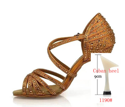 Karsti pārdod latīņu deju apavus profesionālas mīkstas zoles balles deju kurpes mežģīņu briljanta performances deju kurpes