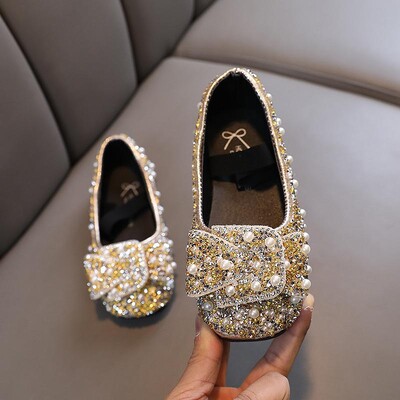 Pavasara bērnu mežģīņu bantītes Princeses Kurpes Meitenēm Rhinestone Ādas Apavi Bērnu Krāsaini Sequins Kurpes Studentu Apavi J178